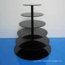 6 Tier Black Acrylic Cupcake Display Stand